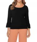 Designer-Volantpullover schwarz