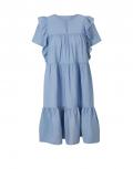 Designer-Volants-Kleid eisblau