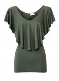 Designer-Volantshirt oliv