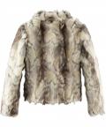 Designer-Webpelzjacke grau-ecru