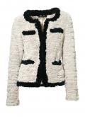 Designer-Webpelzjacke offwhite-schwarz