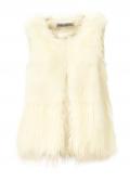 Designer-Webpelzweste creme