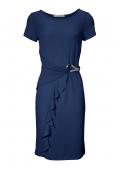 Designer-Wickeljerseykleid marine