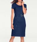 Designer-Wickeljerseykleid marine