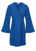 Designer-Wickelkleid blau