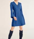 Designer-Wickelkleid blau