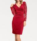 Designer-Wickelkleid rot