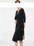 Designer-Wickelkleid schwarz