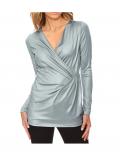 Designer-Wickelshirt silbergrau