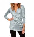 Designer-Wickelshirt silbergrau