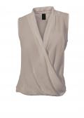 Designer-Wickelshirtbluse sand