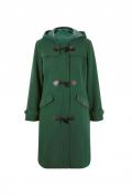 Designer-Woll-Dufflecoat moosgrün