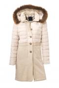 Designer-Woll-Steppmantel offwhite