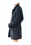 Designer-Wollfischgratmantel blau