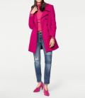 Designer-Wollflauschmantel pink