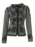 Designer-Wolljacke mit Stickerei grau