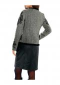 Designer-Wolljacke mit Stickerei grau