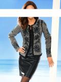 Designer-Wolljacke mit Stickerei grau