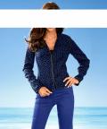 Designer-Wolljacke schwarz-royalblau