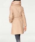 Designer-Wollmantel beige