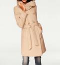 Designer-Wollmantel beige