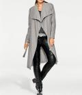 Designer-Wollmantel grau