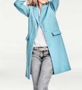 Designer-Wollmantel hellblau