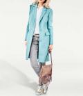 Designer-Wollmantel hellblau