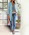 Designer-Wollmantel hellblau