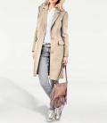 Designer-Wollmantel sand