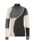 Designer-Wollpullover mit Pailletten grau-ecru