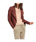 Designer-Ziegen-Nappalederjacke zimt