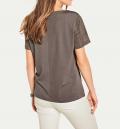 Designer-Ziegenlederbluse dunkeltaupe