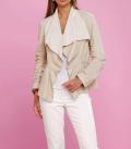 Designer-Ziegennappaleder-Jacke sesam