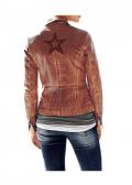 Designer-Ziegennappalederblazer cognac