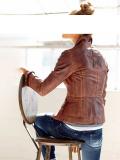 Designer-Ziegennappalederblazer cognac