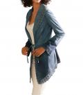 Designer-Ziegenvelours-Lederjacke blau