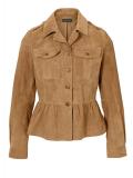 Designer-Ziegenvelourslederjacke beige