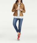 Designer-Ziegenvelourslederjacke beige