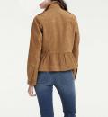 Designer-Ziegenvelourslederjacke beige