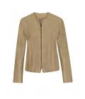 Designer-Ziegenvelourslederjacke camel