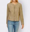 Designer-Ziegenvelourslederjacke camel