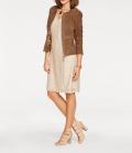 Designer-Ziegenvelourslederjacke cognac