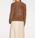 Designer-Ziegenvelourslederjacke cognac