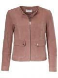 Designer-Ziegenvelourslederjacke rosenholz