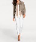 Designer-Ziegenvelourslederjacke taupe