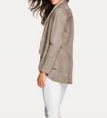 Designer-Ziegenvelourslederjacke taupe