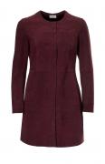 Designer-Ziegenveloursledermantel bordeaux