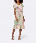 Druck-Jerseykleid rosé-jade