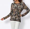 Druck-Pullover schwarz-bunt